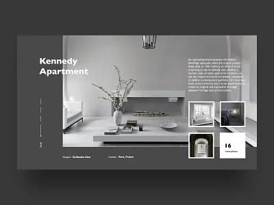 Interior UI concept full screen layout ui ux web