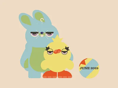 Toy Story 4 - Bunny & Ducky art character design geometric illustration illustrator pixar shapes vector