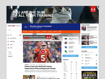 College Sports Entertainment Website