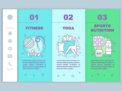 Physical activities onboarding mobile web pages vector template app app concept design eating fitness healthy food healthy lifestyle idea interface interface design templates layout mobile nutrition nutritionist smartphone sports template webpage website yoga