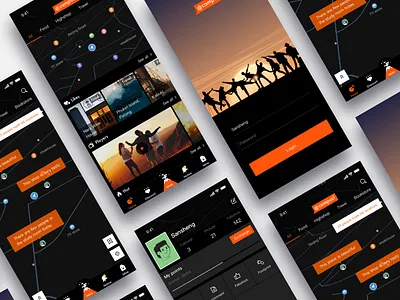 @Campus! app black branding campus food icon map personality silhouette ui ux young