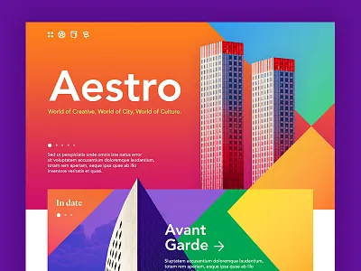 Aestro architecture building clean color colorful concept design interface minimal ui visual web website
