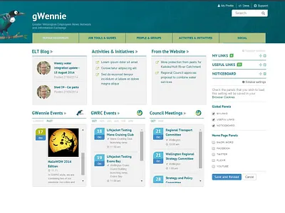 GWennie Staff Intranet — Web intranet staff ui ux web
