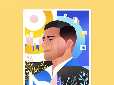 Editorial Portrait art canada design flat illustration illustrator magazine man newspaper portrait vancouver vector