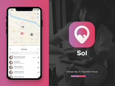 Find Friends App app branding find friend location logo share travel app ui
