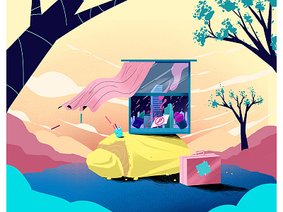 stone dream art artsy artwork bag building city conceptart illustration sketch stillframe stone tree vector window