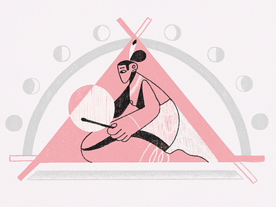 Indiana 🥁 charachter drum geometry illustration moon procreate shape tent tribal woman