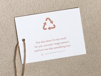 Children’s Clothing Brand - Hang Tag Design children clothing ecofriendly hangtag recycle sustainability sustainable symbol tag