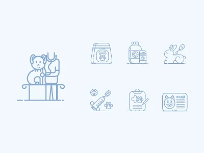 Veterinary & Pet Care Outline consultation icons illustration insecticide outline icon pet care pet vaccination prescription vet vet business vet sign veterinarian veterinary