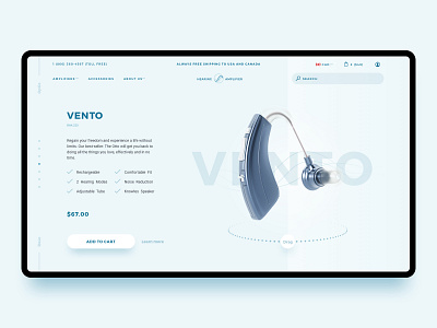 Hearing Amplifiers Products Catalogue ecommerce interface design ui ux web