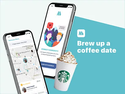 Match Me application beesight soft coffe dating app design experiences illustration interactive interface ui user interface ux