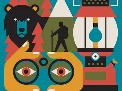 The Adventure-Driven Life bear binoculars book cover hand hiking lantern mountains trees