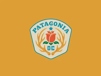 Patagonia DC III badge deer antlers patagonia rose