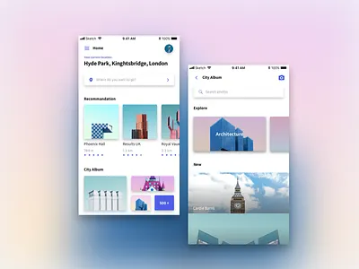 Travel to London app branding design designer flat geometic identity ios minimal mobile photography type typography ui ux