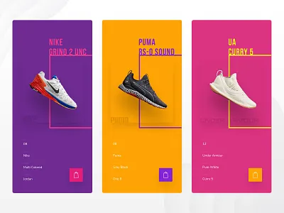 Modern Shoe Store brands color concept ecommerce ecommerce app ios app design iphone 10 minimal nike product puma shoes ui under armour ux
