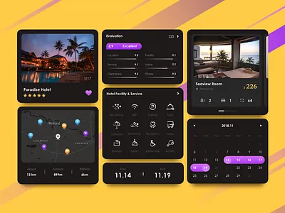 Hotel Detail Page Kits app flat ui