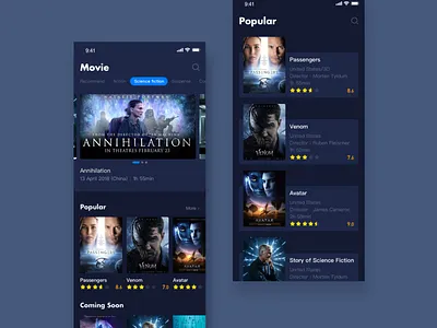 MovieStar Application animation application application design movie movie card shadows ui ux