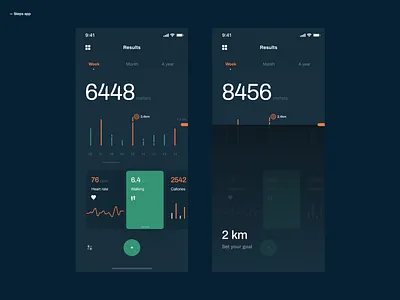 Steps App app design dribbbleshot health health app interface ios mobile steps ui userexperiance userinterface ux