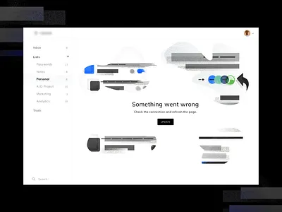 Error page for Secure App app app concept black white error error page illustrration noise ui elements wrong