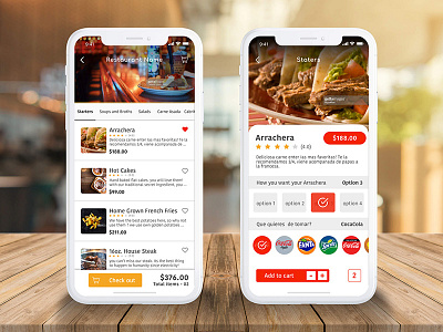 Daily UI #010 - Food App Menu add to cart app delivery app design food and drink food app food menu ios order food restaurant resturant ui user experience user interface