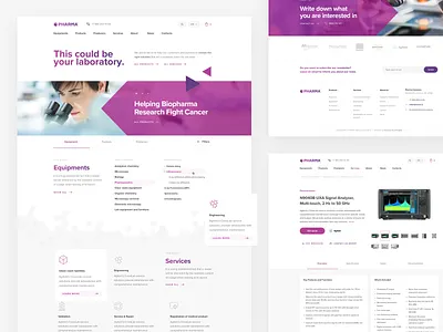 Pharma ecommerce clean design ecommerce equipment header homepage laboratory landing minimal pharmacy responsive shop typography ui ux web webdesign website