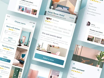 Hotel booking part screen app color design hotel app hotel booking ui