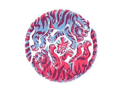 Tiger Tiger, Burning Bright animal character design flat graphic illustration japan t shirt texture tiger