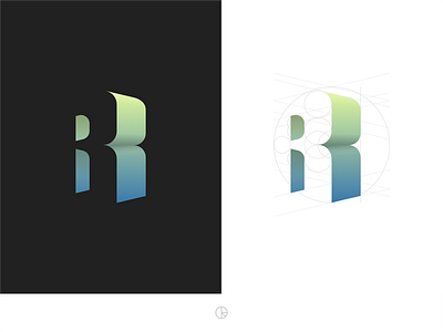 R - construction affinity designer alphabet branding design golden ratio icon illustration letter logo minimal type typography vector