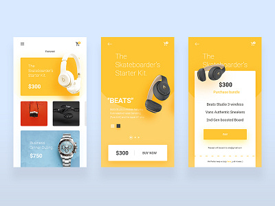 Checkout UI Exploration with Adobe XD animation app beats cart checkout design minimalist mobile modern nigeria shopping cart ui ux yellow