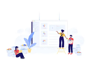 📦Empty spaces app boxes branding character crm digital empty space illustration illustrator management move in product storytelling website