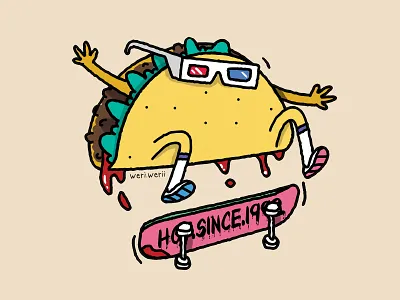 Taco food ketchup skate skateboar taco