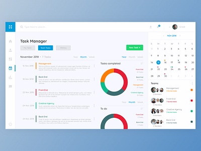 Task manager dashboard app calendar dashboard manager planner task flow task manager team todo todo app ui user interface