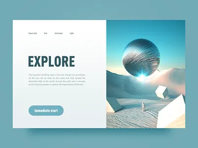 Explore astronaut blue c4d light octane render star ui yellow