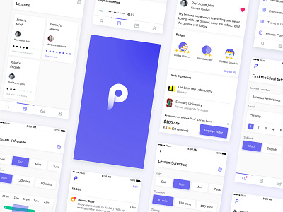 Plum UI Kit app bright cart clean design ecommerce left leftaligned lesson minimal purple schedule teach tuition tutor ui ux white