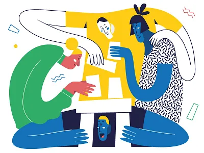 "None of us is as smart as all of us" — Kenneth H. Blanchard build characterdesign construction flat illustration pattern team teamspirit together vector