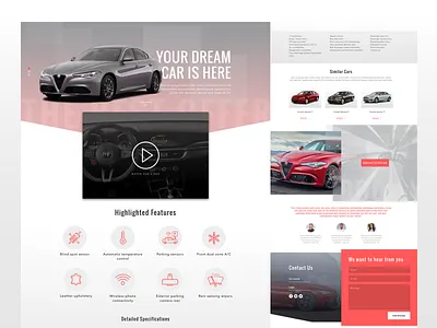 Car dealer landing page car dealer car design design landing page landing page design landing page ui layout ui ux web