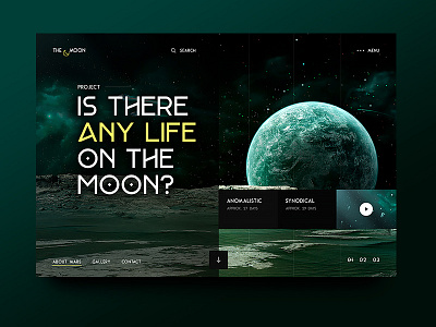 Life on the Moon dark earth green moon planet space spaceman stars terra ui universe ux