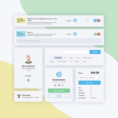 UI Kit for Shopunity ecommerce icons opencart pack ui ux