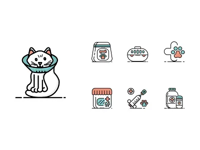 Veterinary & Pet Care Bicolor bicolor consultation filled outline icons illustration insecticide pet care pet vaccination prescription vet vet business vet sign veterinarian veterinary