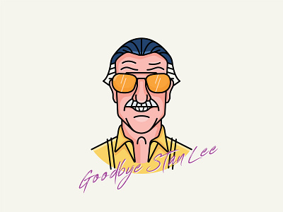 Goodbye Stan Lee comic ecxelsior goodbye icon illustration marvel rip smile stanlee vector
