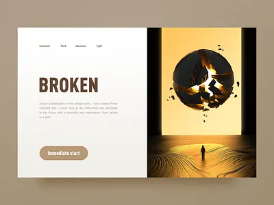 Broken black broken c4d light octane render planet ui yellow