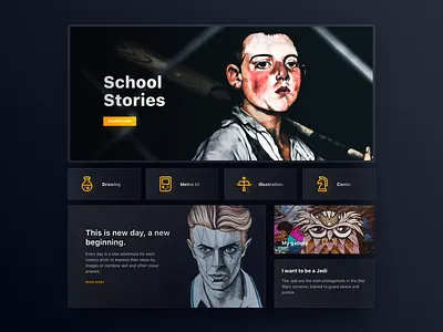 021/100 Daily UI : Comic Studio Website black clean clear daily 100 dark design dribbble elegant hello minimal simple sketch ui ui ux uidesign