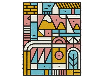 Geometric abstract design flat graphic icon illustration pattern retro shape texture vector vintage