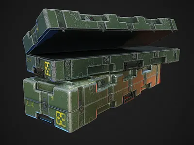 Military Weapons Crate 3d 3dsmax animation art behance box case character design game game animation game art game asset gun metal weapon