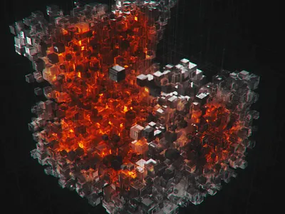 Cubes 3d c4d cgi design digital art modeling octane render visual x particles