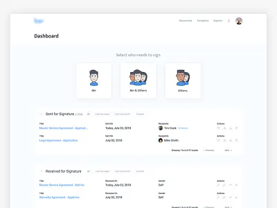 Dashboard App app dashboard document sign web