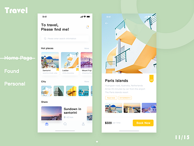 Travel ,please find me app design ui ux