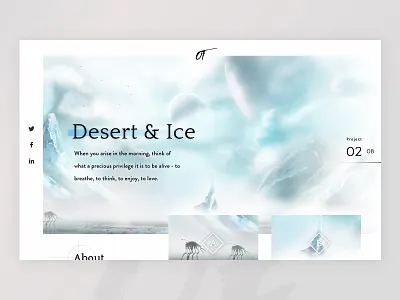 Desert & ice - Daily Exploration blue ice serif slider ui uidesign visual