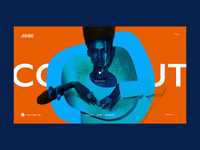 Jumbo art bright design grid interface layout minimal player typography ui ux webdesign