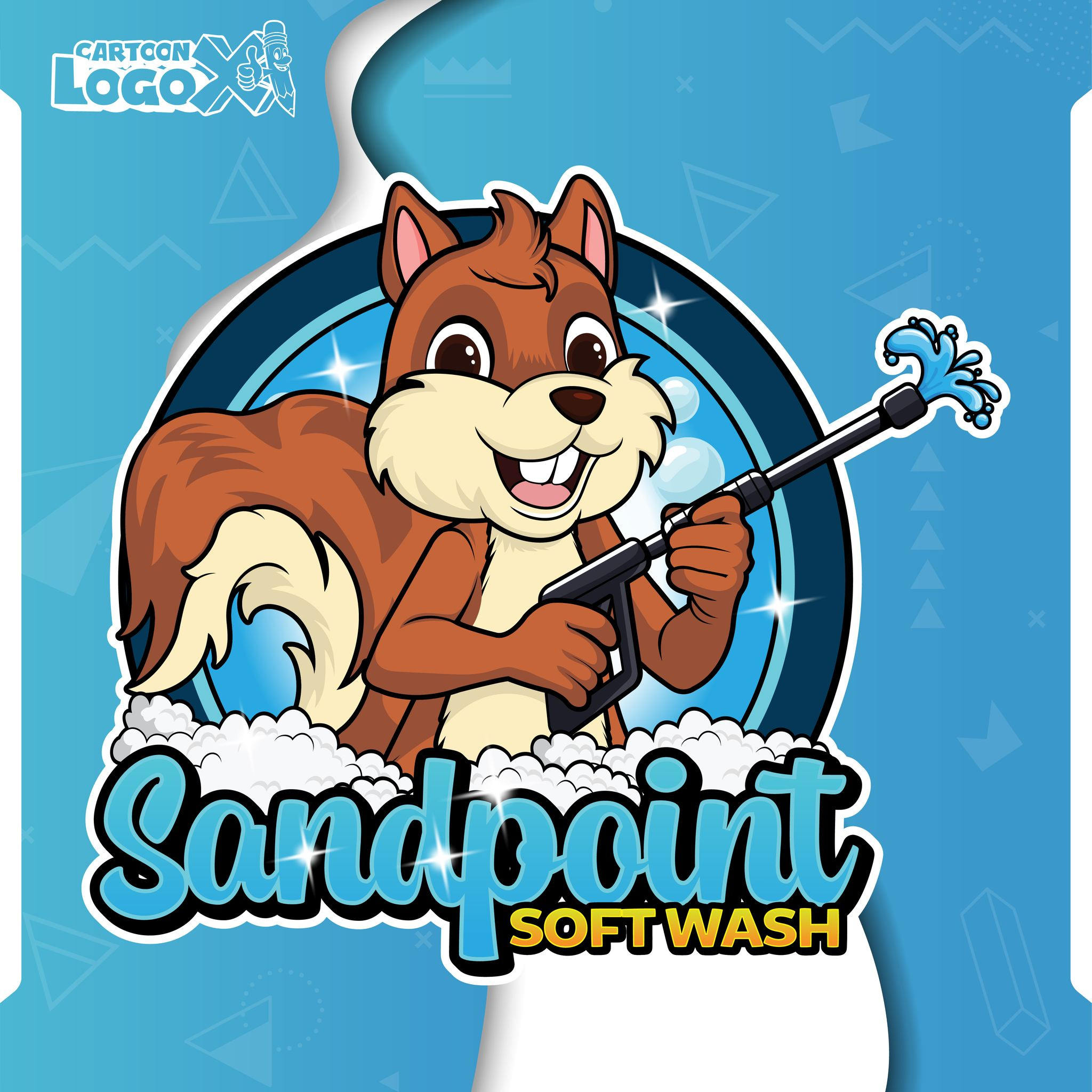 Example of Cartoon Pressure Washing Logo